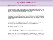 Tablet Screenshot of myperfectmanchecklist.com